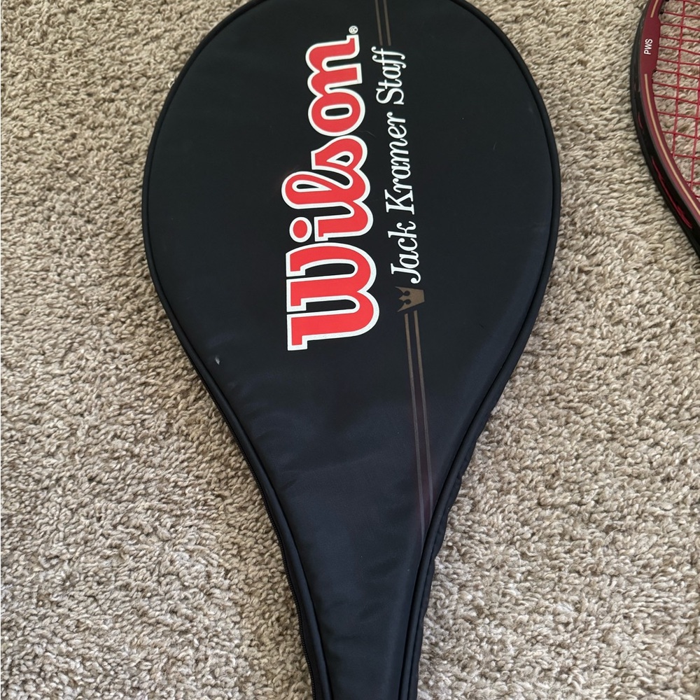Vintage Wilson Jack Kramer Staff PWS Braided Graphite TENNIS RACQUET 4 1/2" L4 - Picture 2 of 10
